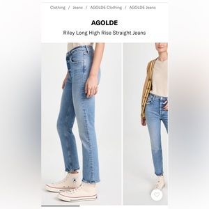 Agolde Riley Long High rise straight jean size 27